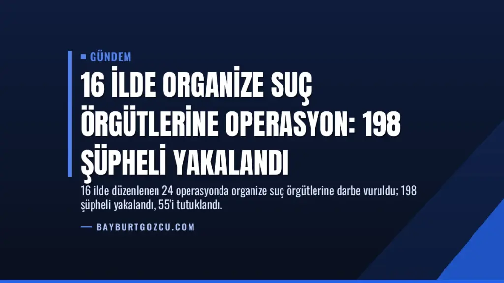 16 İlde Organize Suç Örgütlerine Operasyon: 198 Şüpheli Yakalandı