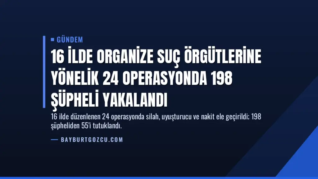 16 İlde Organize Suç Örgütlerine Yönelik 24 Operasyonda 198 Şüpheli Yakalandı