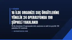 16 İlde Organize Suç Örgütlerine Yönelik 24 Operasyonda 198 Şüpheli Yakalandı