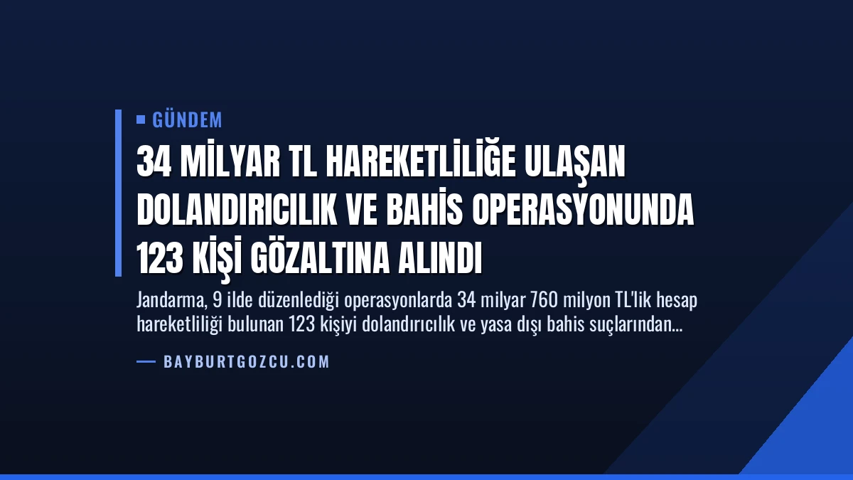 34 Milyar TL Hareketliliğe Ulaşan Dolandırıcılık ve Bahis Operasyonunda 123 Kişi Gözaltına Alındı