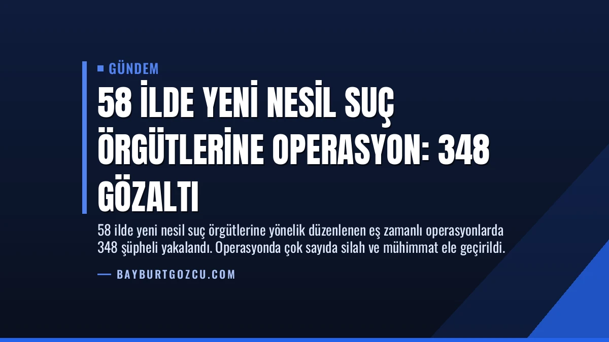 58 İlde Yeni Nesil Suç Örgütlerine Operasyon: 348 Gözaltı