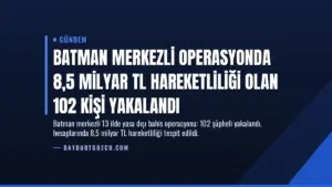 Batman Merkezli Operasyonda 8,5 Milyar TL Hareketliliği Olan 102 Kişi Yakalandı