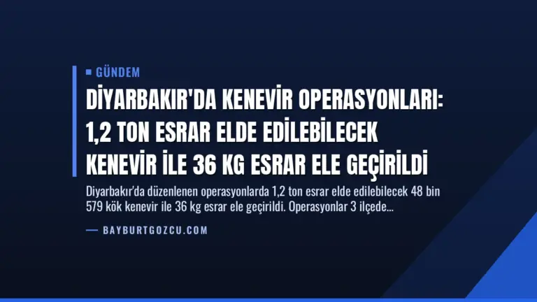 Diyarbakır’da Kenevir Operasyonları: 1,2 Ton Esrar Elde Edilebilecek Kenevir İle 36 Kg Esrar Ele Geçirildi
