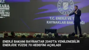 Enerji Bakanı Bayraktar 2040’ta Yenilenebilir Enerjide Yüzde 70 Hedefini Açıkladı