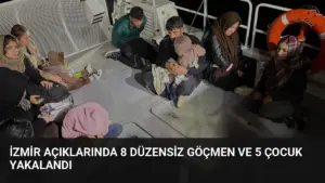 İzmir Açıklarında 8 Düzensiz Göçmen ve 5 Çocuk Yakalandı