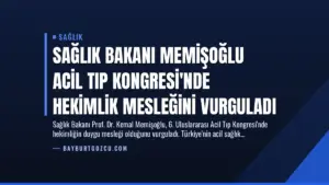 Sağlık Bakanı Memişoğlu Acil Tıp Kongresi’nde Hekimlik Mesleğini Vurguladı