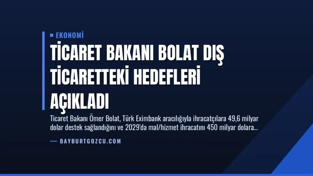 Ticaret Bakanı Bolat Dış Ticaretteki Hedefleri Açıkladı