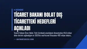 Ticaret Bakanı Bolat Dış Ticaretteki Hedefleri Açıkladı