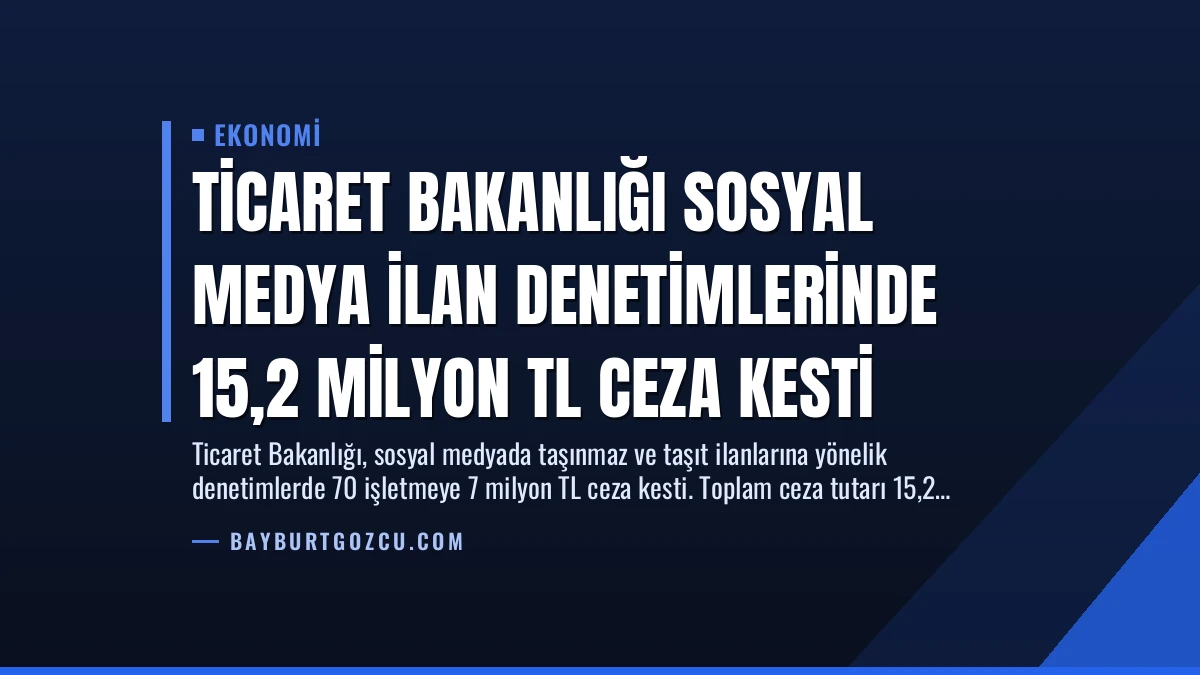 Ticaret Bakanlığı Sosyal Medya İlan Denetimlerinde 15,2 Milyon TL Ceza Kesti