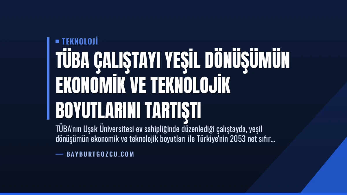 TÜBA Çalıştayı Yeşil Dönüşümün Ekonomik ve Teknolojik Boyutlarını Tartıştı