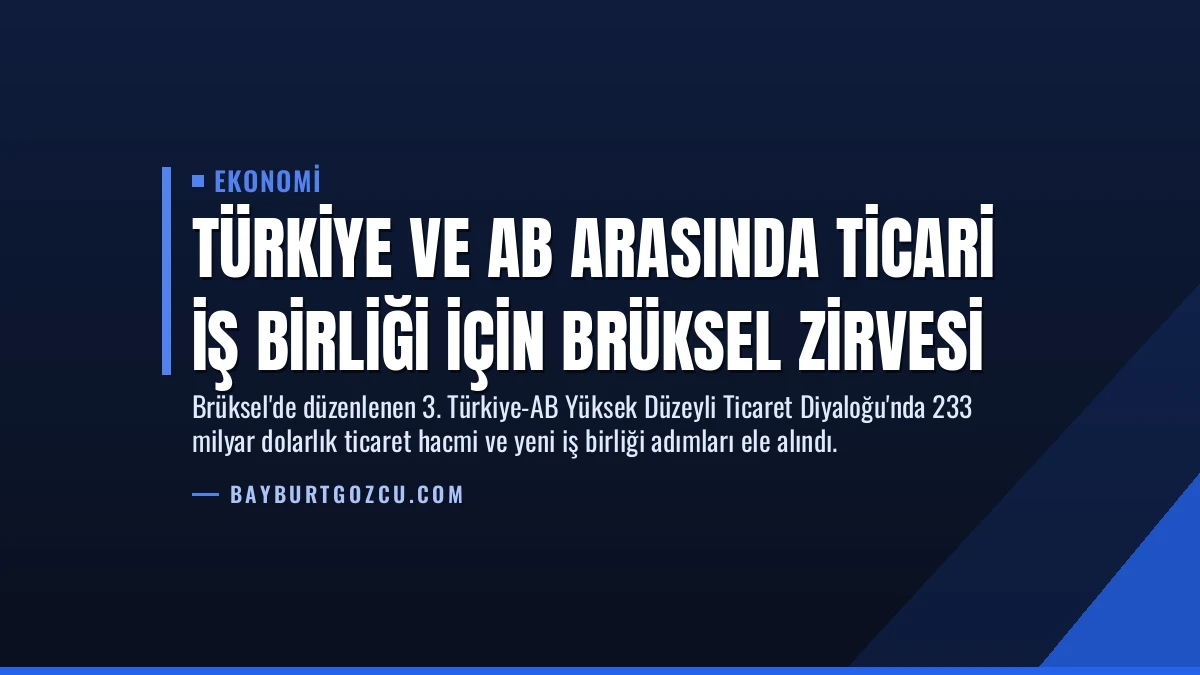Türkiye ve AB Arasında Ticari İş Birliği İçin Brüksel Zirvesi